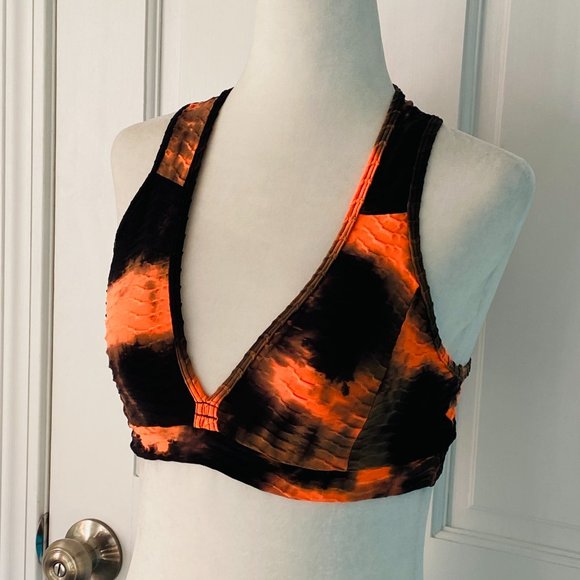 Booty by Brabants Tie Dye Top Black & Orange (size S/M) - Picture 3 of 8